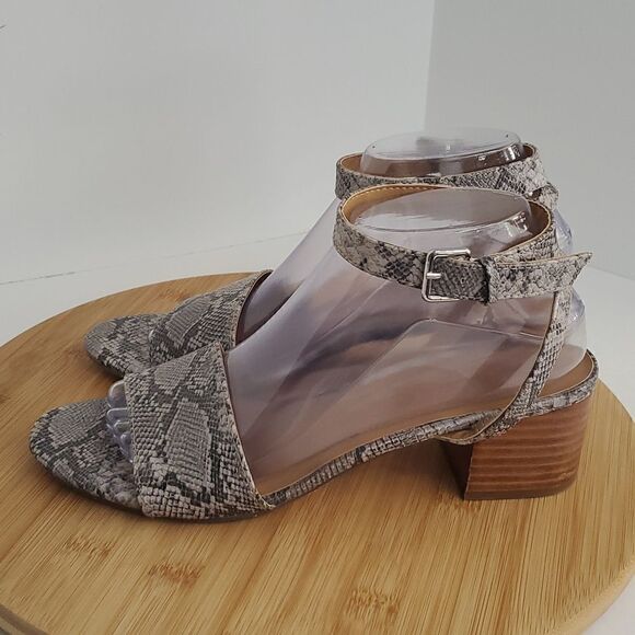 J. Crew Snake Print Square Heel Strappy Sandals Women's Shoe Size 8.5 - Picture 3 of 10